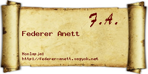 Federer Anett névjegykártya