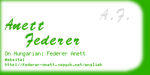 anett federer business card